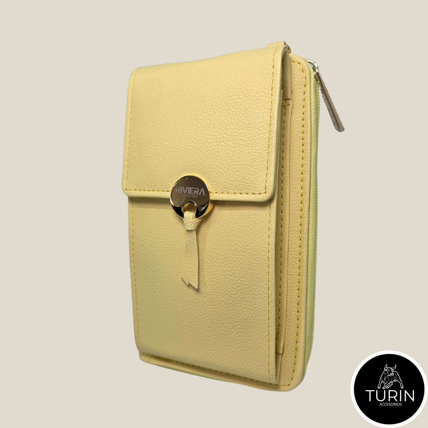 Billetera Portacelular Vedra Amarillo 3 en 1
