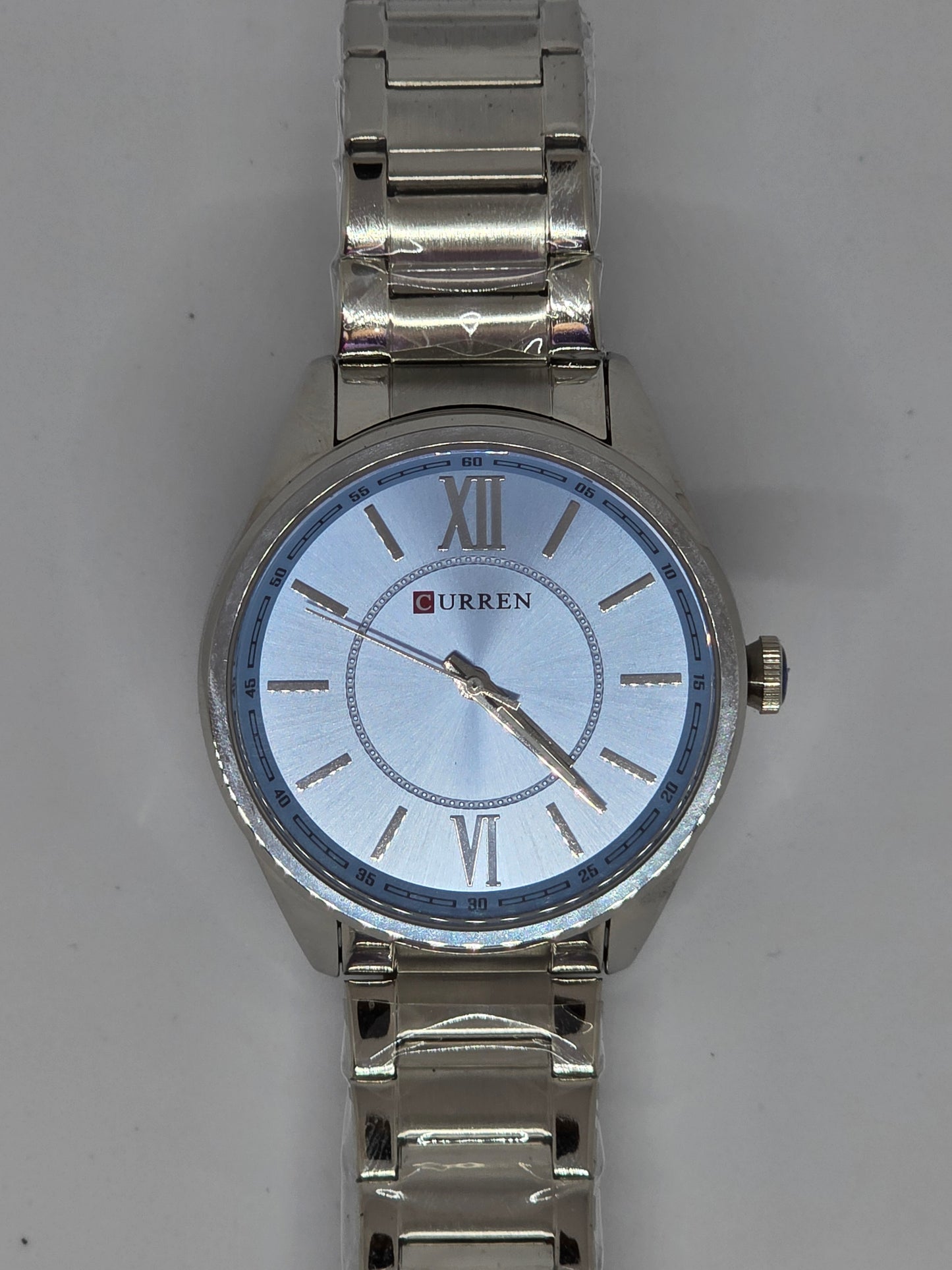 ALTAIR – Reloj Curren Plateado con Carátula Azul Celeste