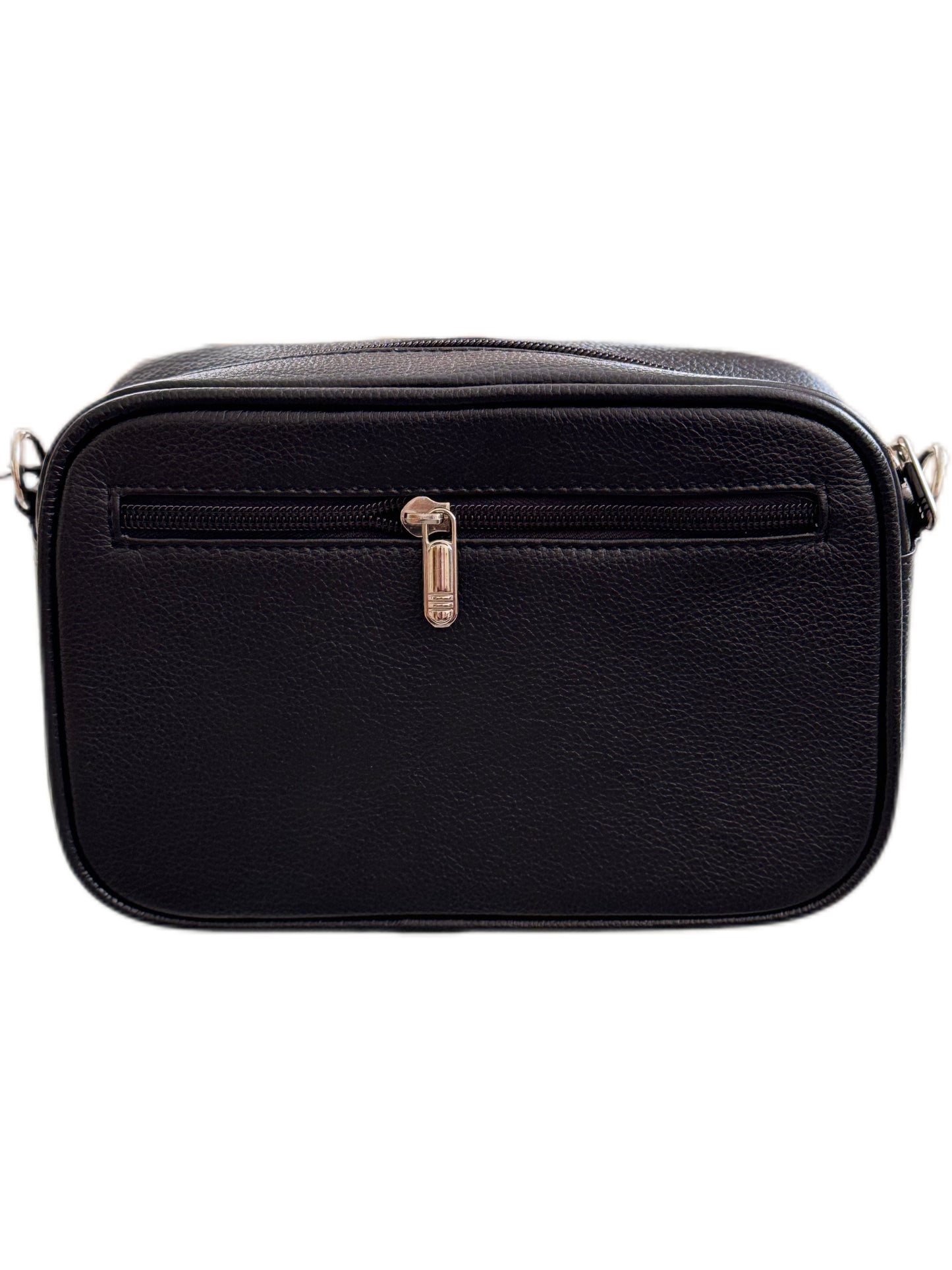 Bolso Mediano Moncalieri en Cuero Negro+ Billetera Cupcake + Envío Gratis