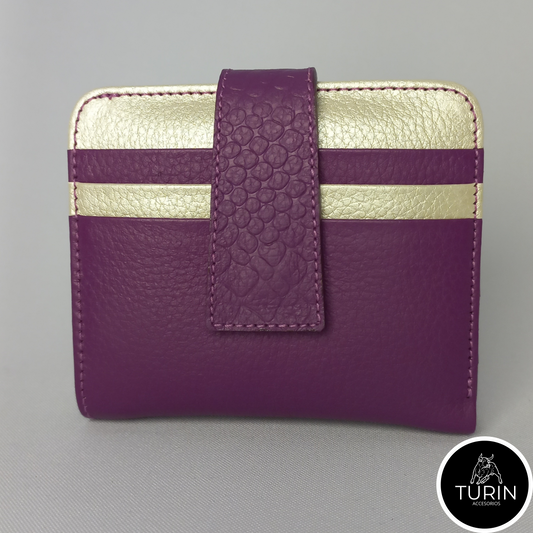 Mini Billetera Salvatierra Morado-Dorado