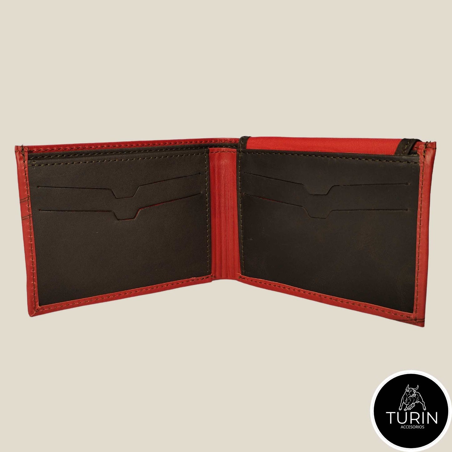 Billetera Tormes Rojo-Café