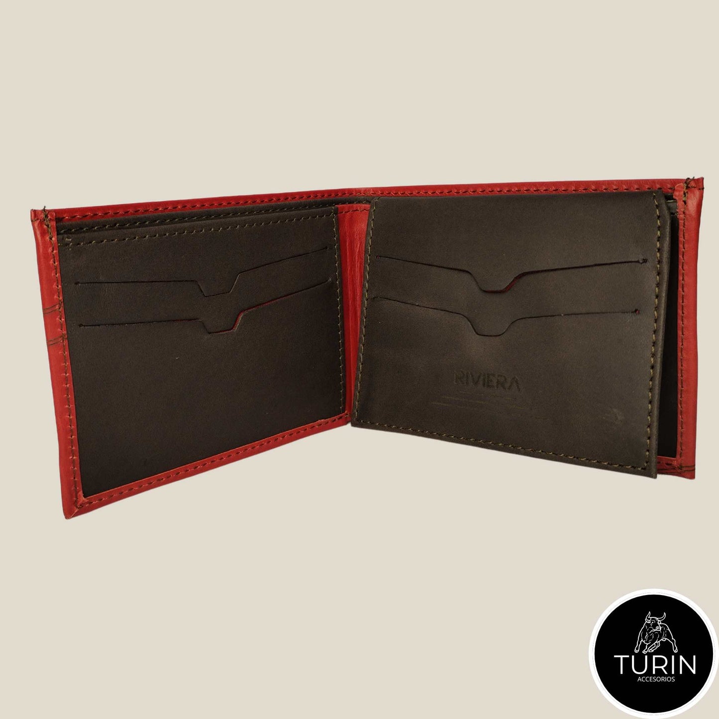 Billetera Tormes Rojo-Café