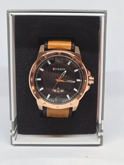 HORIZONTE – Reloj Curren Rose Gold con Correa Camel Racing