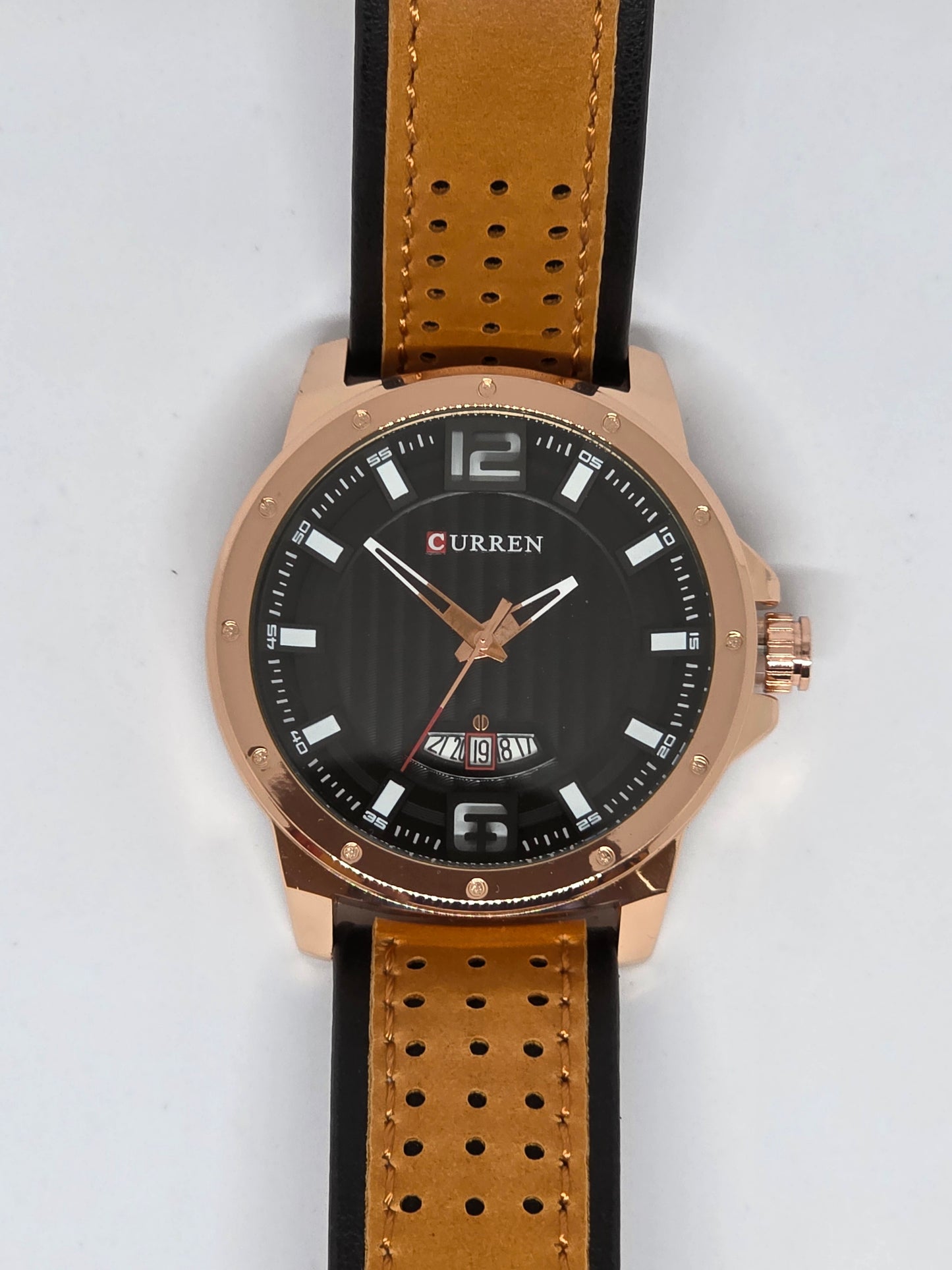 HORIZONTE – Reloj Curren Rose Gold con Correa Camel Racing