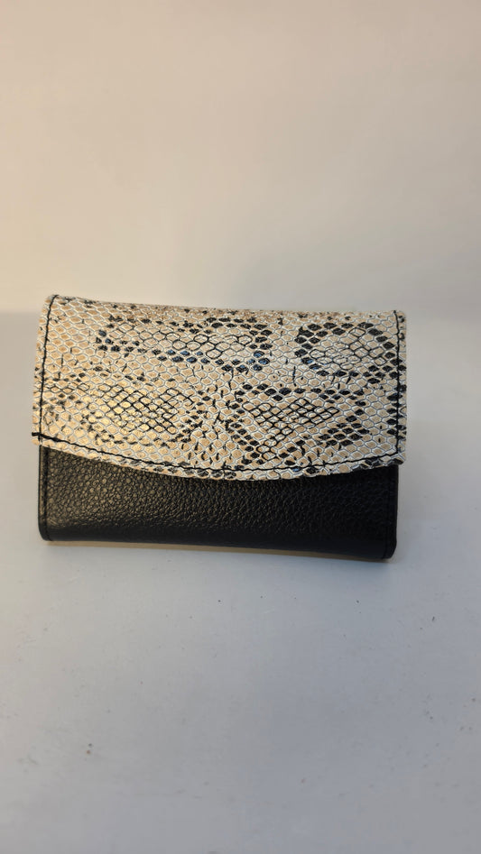 Mini Billetera Calatrava Tapa Negro Animal Print