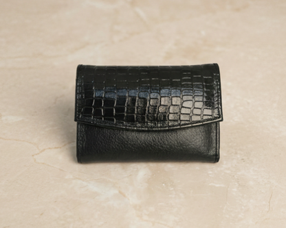 Mini Billetera Calatrava Negro Brillante