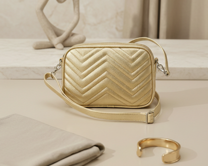 Bolso Moncalieri Dorado en Cuero 100% Garantizado + Envío Gratis